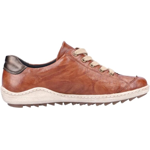 Remonte Brown and Black Sneakers with Zipper Detail - Picture 3 of 16